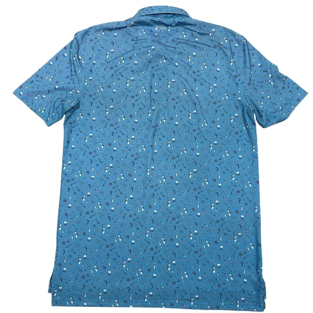 Southern Tide‎ Performance Polo Mens M Hampstead Cocktail Print Short Sleeve